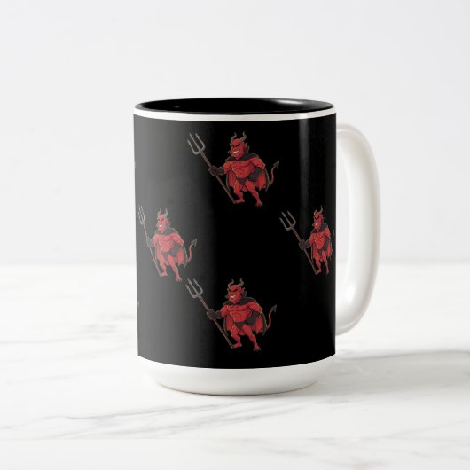 Red Devil Tweekleurige Koffiemok (Voorkant rechts)