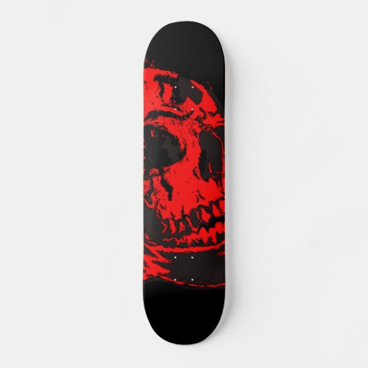 Red Devil's Skull Creepy Artwork Persoonlijk Skateboard (Voorkant)