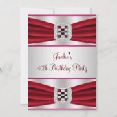 Red Diamond 40e verjaardag uitnodiging (Voorkant)