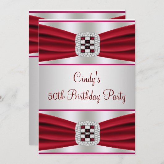 Red Diamond 50e verjaardag Kaart (Voorkant / Achterkant)