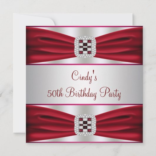 Red Diamond 50e verjaardag Kaart (Voorkant)