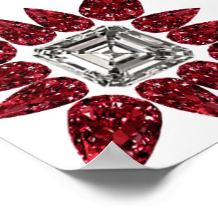 Red Diamond Art Poster