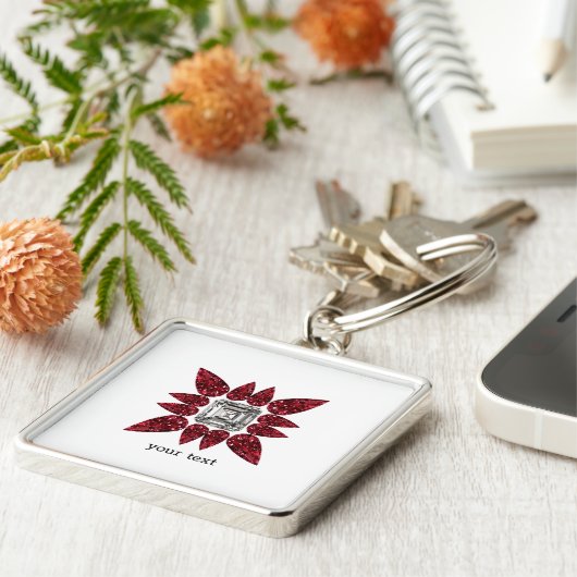 Red Diamond Art Sleutelhanger (Zijkant)