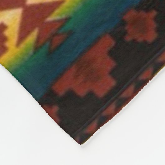 RED Diamond Aztec Print Fleece Deken (Hoek)