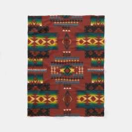 RED Diamond Aztec Print Fleece Deken