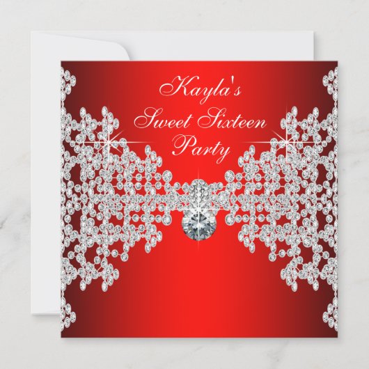 Red Diamond Birthday Kaart (Voorkant)