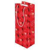 Red Diamond Bull Terrier Wijn Cadeautas (Achterkant Gekanteld)