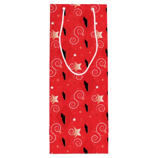 Red Diamond Bull Terrier Wijn Cadeautas (Achterkant)