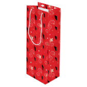 Red Diamond Bull Terrier Wijn Cadeautas (Voorkant Gekanteld)