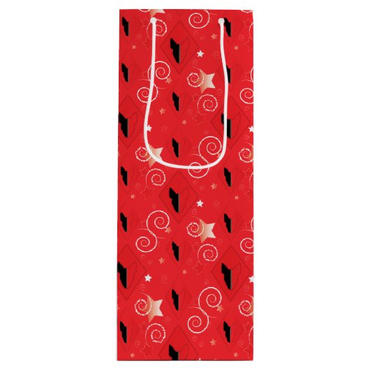 Red Diamond Bull Terrier Wijn Cadeautas (Voorkant)