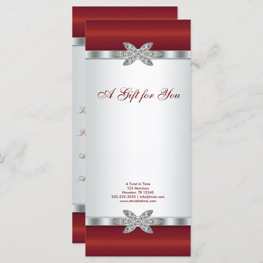 Red Diamond Business Cadeaubonnen (Voorkant / Achterkant)