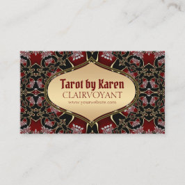 Red Diamond Golden Goddess Tarot Visitekaartjes