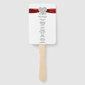 Red Diamond Heart Trouwprogramma Handwaaier (Achterkant)