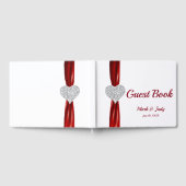 Red Diamond Heart Wedding Guestbook Gastenboek (Volledig)