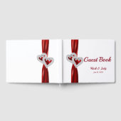 Red Diamond Hearts Bruiloft Gastenboek (Volledig)