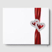 Red Diamond Hearts Bruiloft Gastenboek (Achterkant)