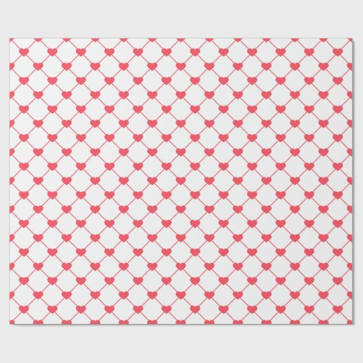 Red Diamond Heat Pattern Valentijnsdag Cadeaupapier (Vlak)