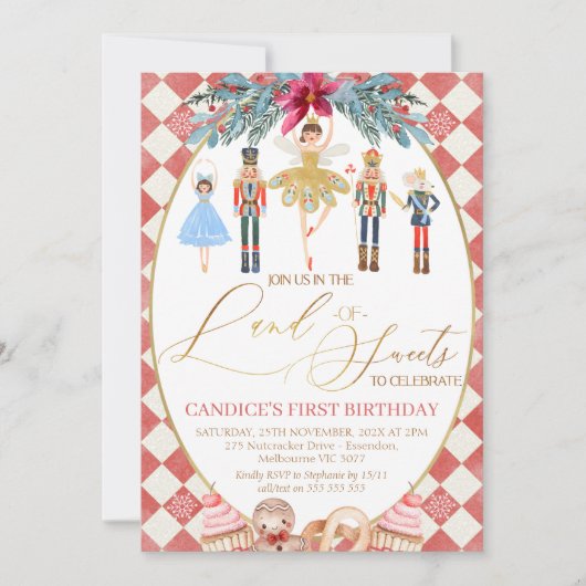Red Diamond Land of Sweets Nutkraker Birthday Kaart (Voorkant)