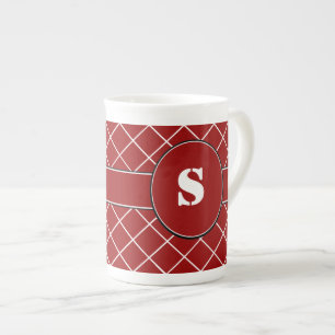 Red Diamond Monogrammed Porselein Kop