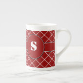Red Diamond Monogrammed Porselein Kop (Rechts)