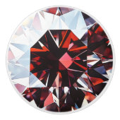 Red Diamond Pattern Keramische Knop (Voorkant)