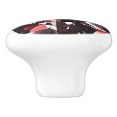 Red Diamond Pattern Keramische Knop (Zijkant)