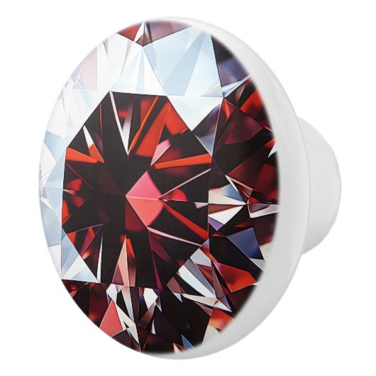Red Diamond Pattern Keramische Knop (Rechts)