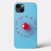 Red Diamond Pattern Mobile Case-Mate iPhone Case (Achterkant)