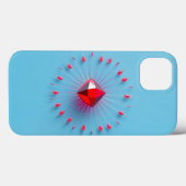 Red Diamond Pattern Mobile Case-Mate iPhone Case (Achterkant (horizontaal))