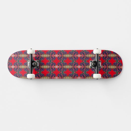 Red Diamond Pattern Skateboard (Horizontaal)