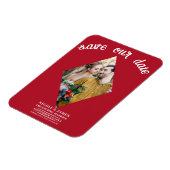 Red Diamond Photo Wedding Sla de datum op Magneet (Linkerzijde)