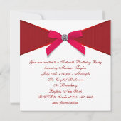 Red Diamond Red Sweet 16 Verjaardagsfeest Kaart (Achterkant)