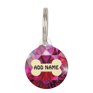 Red Diamond Round Pet Tag Huisdierpenning