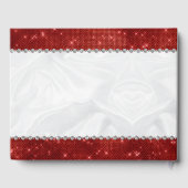 Red Diamond Sparkle Glam Quinceañera Gastenboek (Achterkant)