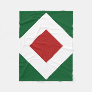 Red Diamond, Vet Witte Grens op Groen Fleece Deken