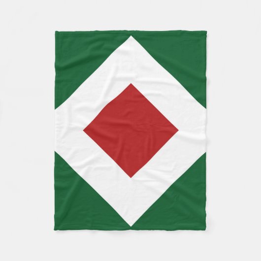Red Diamond, Vet Witte Grens op Groen Fleece Deken (Voorkant)