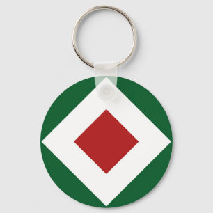 Red Diamond, Vet Witte Grens op Groen Sleutelhanger