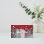 Red Diamonds Bokeh Hair Sparking Visitekaartje (Staand voorkant)