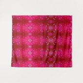 Red Dianthus Ikat 4 Wandkleed (Voorkant (horizontaal))