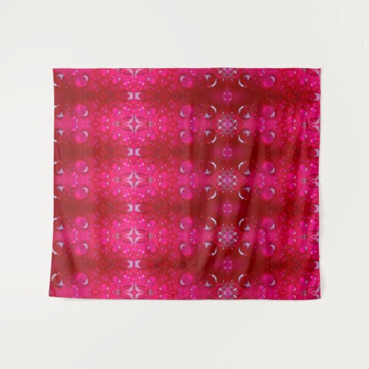 Red Dianthus Ikat 4 Wandkleed (Voorkant (horizontaal))