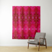 Red Dianthus Ikat 4 Wandkleed (In situ)