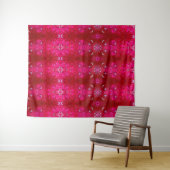 Red Dianthus Ikat 4 Wandkleed (In Situ (horizontaal))