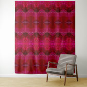 Red Dianthus Ikat 5 Wandkleed (In situ)