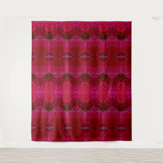 Red Dianthus Ikat 5 Wandkleed (Voorkant)