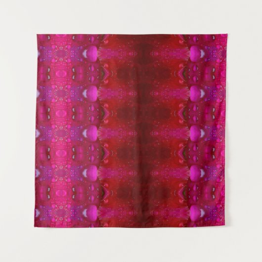 Red Dianthus Ikat 6 Wandkleed (Voorkant (horizontaal))