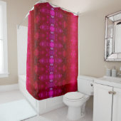 Red Dianthus Ikat too Douchegordijn (In situ)