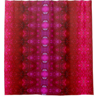 Red Dianthus Ikat too Douchegordijn