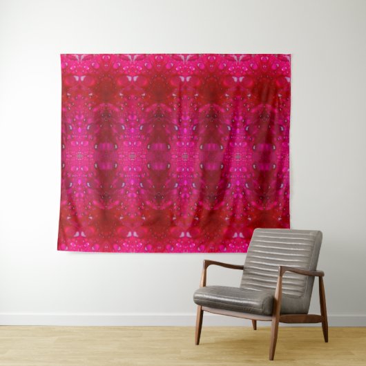 Red Dianthus Ikat Wandkleed (In Situ (horizontaal))