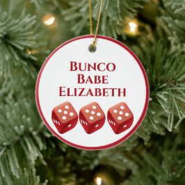 Red Dice Bunco Kerstmis Keramisch Ornament