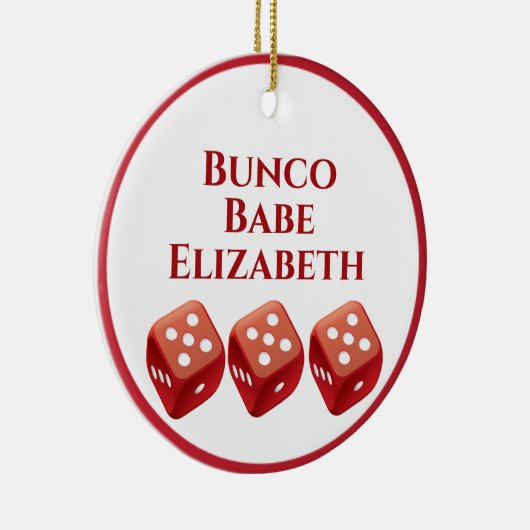 Red Dice Bunco Kerstmis Keramisch Ornament (Rechts)